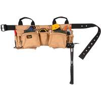 Ceinture &agrave; outils pour menuisier, Cuir, Havane - Kuny's AP622A