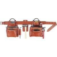 Ceinture &agrave; outils combin&eacute;e de luxe, Cuir, Havane - Kuny's 21448