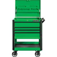 Chariot &agrave; outil s&eacute;rie EX de luxe, 4 tiroirs, 22-7/8" lo x 33" la x 44-1/4" h, Vert - Extreme Tools EX3304TCGNBK