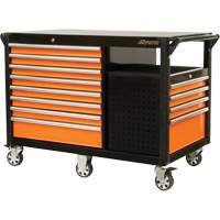Chariot industriel, 12 tiroirs, 31-5/8" lo x 52-1/2" la x 40-1/4" h, Noir/Orange - Dynamic Tools D069209