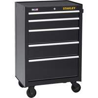 Armoire &agrave; outils roulante de s&eacute;rie 300, 5 tiroirs, 26-1/2" la x 18" p x 40-1/2" h, Noir - Stanley Tools STST22753BK