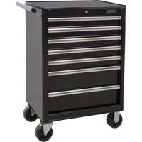 Chariot &agrave; outils industriel, 7 tiroirs, 27" la x 18-3/4" p x 39" h, Noir - Outils Aurora 