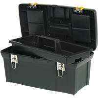 2000 Series Tool Box with Tray, 24" W x 11-1/4" D x 11" H, Black/Yellow - Stanley Tools 024013S