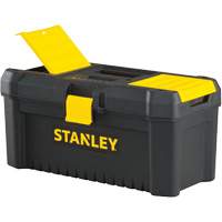 Essential&reg; Tool Box with Tray, 16" W x 8" D x 7-3/10" H, Black/Yellow - Stanley Tools STST16331