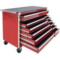 Chariot &agrave; outils industriel, 12 tiroirs, 56" la x 24-1/2" p x 38-1/8" h, Rouge - Outils Aurora 