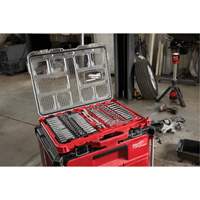 Ratchet & Socket Set with Packout Low-Profile Organizer, 106 Pcs, 1/4"/3/8" Drive Size, Deep - Milwaukee 48-22-9486