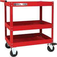 Chariot utilitaire robuste s&eacute;rie PRO+, 3 tiers, 30-1/5" x 38-1/3" x 19-1/2" - Gray Tools 93514