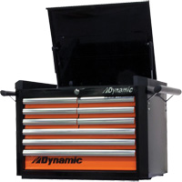 Coffre sup&eacute;rieur, 28" la, 9 tiroirs, Noir/Orange - Dynamic Tools D069308
