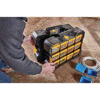 Flip-Bin Organizer, 3-7/8" W x 17-3/4" D x 13-7/8" H, Black/Yellow - DEWALT DWST14121