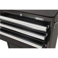 Industrial Tool Cart, 3 Drawers, 29-4/5" W x 21-1/5" D x 38-4/5" H, Black - Aurora Tools 