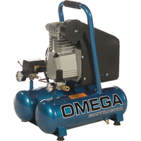 Compresseurs portatifs s&eacute;rie pour entrepreneurs - Lubrification &agrave; l'huile, entraînement direct, &eacute;lectrique, 3,3 gal. (4 gal. US), 125 PSI, 115/1 V - Omega Compressors DD-2022B