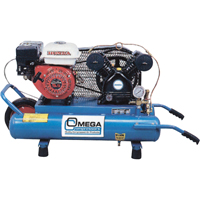 Contractor Series Air Compressors, Gas, 6.6 Gal. (8 US Gal), 125 PSI - Omega Compressors PUK-5508G