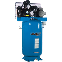 Industrial Series Air Compressors - Horizontal Compressor - Two Stages, 66.6 Gal. (80 US Gal) - Omega Compressors TK-5080-03M