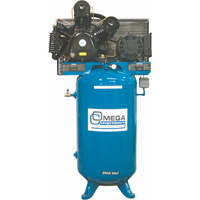 Industrial Series Air Compressors - Vertical Compressors - Two Stage, 66.6 Gal. (80 US Gal) - Omega Compressors TK-7580V-05M