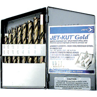 Jeu de forets de premi&egrave;re qualit&eacute; GF21R Jet-Kut GOLD, 21 morceaux, Acier - JET 570141
