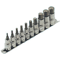HSW3812-10 SAE Bit Socket Set, Hex, 1/2"/3/8" Drive, 10 Pcs - JET 601802