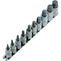 HSW3812-10M Metric Bit Socket Set, Hex, 1/2"/3/8" Drive, 10 Pcs - JET 601803