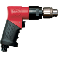 Non-Reversible Drills, 21 CFM, 1/4" NPTF, 89 dBA, 3/8" Chuck, Keyed - Chicago Pneumatic 8941092850