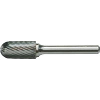 CLEVELAND Solid Carbide Burrs - Cylinder Shape with Ball Nose, SC-3, 9.53 mm Dia., 19.1 mm Depth of Cut - Walter Surface Technologies C17515