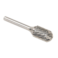 CLEVELAND Solid Carbide Burrs - Cylinder Shape with Ball Nose, SC-6, 3/5" Dia., 25.4 mm Depth of Cut - Walter Surface Technologies C17522