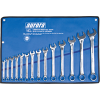 Jeu de cl&eacute;s, Combinaison, 14 morceaux, M&eacute;trique - Outils Aurora 