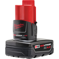 M12 Redlithium 4.0 Battery, Lithium-Ion, 12 V, 4 A - Milwaukee 48-11-2440