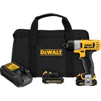 Ensemble de tournevis max, 1/4", 12 V, 160 UWO couple max., Lithium-ion bloc-pile - DEWALT DCF610S2