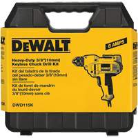 Perceuse &agrave; poign&eacute;e centrale VSR, Mandrin 3/8", 8 A, 120 V, 0-2500 Tr/min, Mandrin Sans cl&eacute; - DEWALT DWD115K
