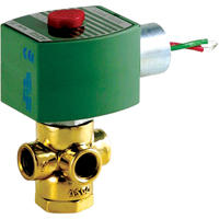 3-Way Direct Acting Universal Solenoid Valves, 1/4" Pipe, 100 psi - ASCO 320174G01