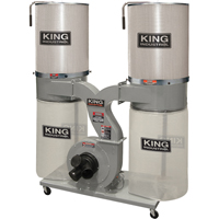 Dust Collectors with 2 Canister Filters, 55-1/2" x 23" x 70" - King Canada KC-4045C/KDCF-3500