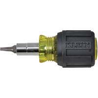 Stubby Multi-Bit Screw Driver With Sq.Recess, 3-1/5" L, Cushion Grip Handle - Klein Tools 32562