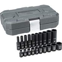 Jeu de douilles &agrave; chocs 6 pans standards et profondes SAE, 20 Mcx, Chocs, Prise de 1/4" - Gearwrench 84900