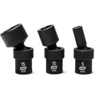 Jeu de 12 douilles m&eacute;triques flexibles universelles &agrave; chocs 1/4" &agrave; 6 pans - Gearwrench 84905