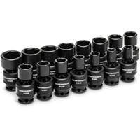 Jeu de 15 douilles m&eacute;triques flexibles universelles &agrave; chocs 3/8" &agrave; 6 pans - Gearwrench 84918N