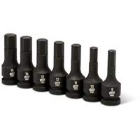 Impact Metric Bit Socket Set, Hex, 1/2" Drive, 7 Pcs - Gearwrench 84940