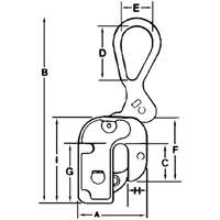 GX Structural Short Leg Plate Clamp, 2000 lbs. (1 tons), 1/16" - 3/4" Jaw Opening - Campbell 6423105