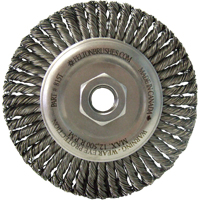 Brosses m&eacute;talliques &agrave; touret, Dia. 5-7/8", Fils 0,02", Arbre 5/8"-11, Acier - Felton Brushes 816T