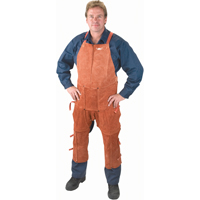 Tablier et jambi&egrave;res en cuir, Salopette &agrave; jambes fendues, 42" lo, Lava Brown - Weld-Mate 