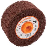 ALLSTEEL Blendex Surface Conditioning Drum, 4-1/4" Dia. x 2" W, 5/8"-11 Arbor, Medium Grit - Walter Surface Technologies 07M323