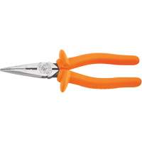 Long Nose Pliers, Insulated, Side-Cutting/Stripping, 8-15/16" L - Klein Tools D203-8N-INS