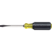 Heavy-Duty Slot Keystone Screwdriver, 1/4", 8-11/32" L, Cushion Grip Handle - Klein Tools 600-4