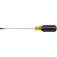Slot Cabinet Tip Screwdriver, 3/16" Tip, Round, 9-3/4" L, Cushion Grip Handle - Klein Tools 601-6