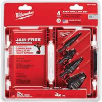 Step Drill Bit Set, 4 Pieces, High Speed Steel - Milwaukee 48-89-9223