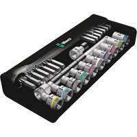 Zyklop Metric Metal Ratchet Set, 28 Pcs, 1/2" Drive Size - Wera Tools 05004077001