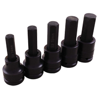 Impact Socket Set, Hex, 3/4" Drive, 5 Pcs - Gray Tools 46805
