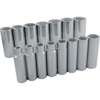 Jeu de douilles, 15 Mcx, Prise de 1/2", Profond - Gray Tools 35315
