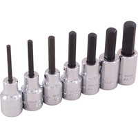 Hex Head Socket Set, Hex, 3/8" Drive, 7 Pcs - Gray Tools 25607