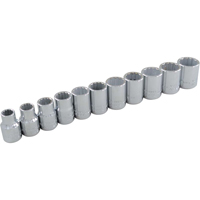 Socket Set, 11 Pcs, 3/8" Drive Size - Gray Tools 29111