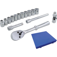 Socket & Attachment Set, 15 Pcs, 3/8" Drive Size - Gray Tools 29115