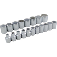 Socket Set, 19 Pcs, 3/8" Drive Size - Gray Tools 29119